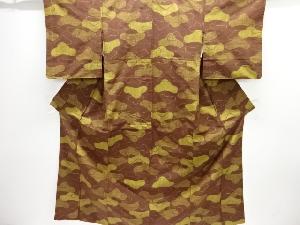 笠松模様織り出し手織り紬着物